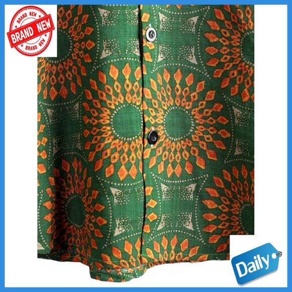 Men's Casual Button Down Shirt, Short Sleeve, Lightweight Cotton Blend - Picture 6 of 7